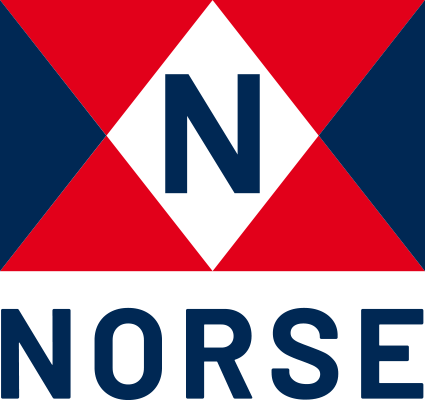 Norse Logo: a maritime flag with an “N” in the center, with the text NORSE below it